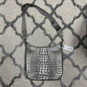 Brahmin Silver Embossed Shoulder Bag